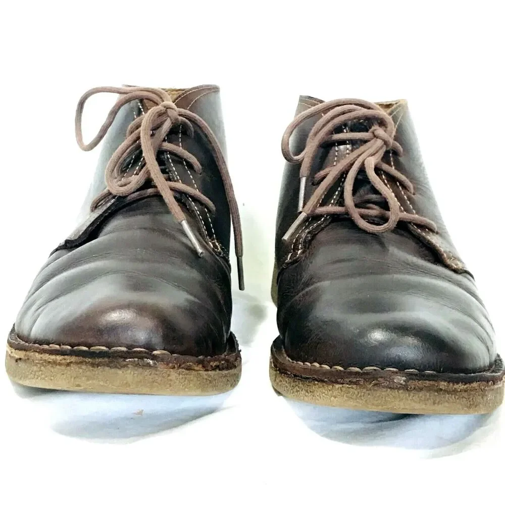 Dockers Ankle Boot Chukka Leather Tussock Brown 9.5 Mens Crepe Sole Lace Up Shoe